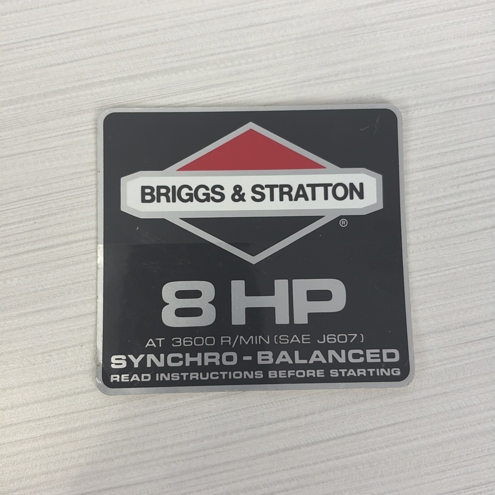 Briggs And Stratton engine Decal Badge Sticker 8 Hp Synchro Balanced Original